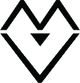 Black geometric shape on a white background